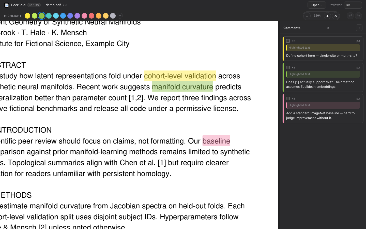 Text selection and highlight colour